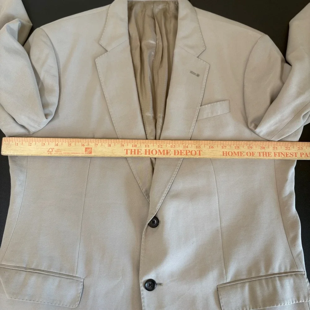 Emporio Armani G Line Beige Blazer Jacket Mens 58R Travel Business Casual